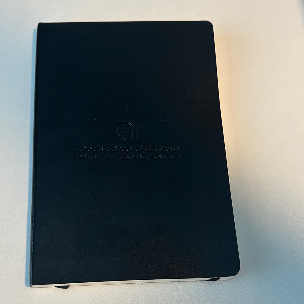 Black CU Boulder Business School Notebook, brand new